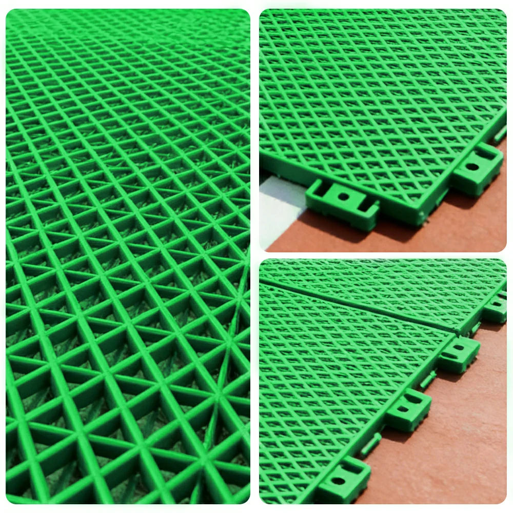 DUNK MASTER Interlocking Sports Floor Tiles - Double Layer Anti-Slip Basketball Court Flooring Modular Tiles 10/20/30 Square Meters - Apple Green
