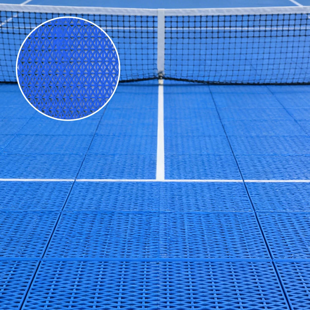DUNK MASTER Interlocking Sports Floor Tiles - Double Layer Anti-Slip Basketball Court Flooring Modular Tiles 10/20/30 Square Meters - Royal Blue