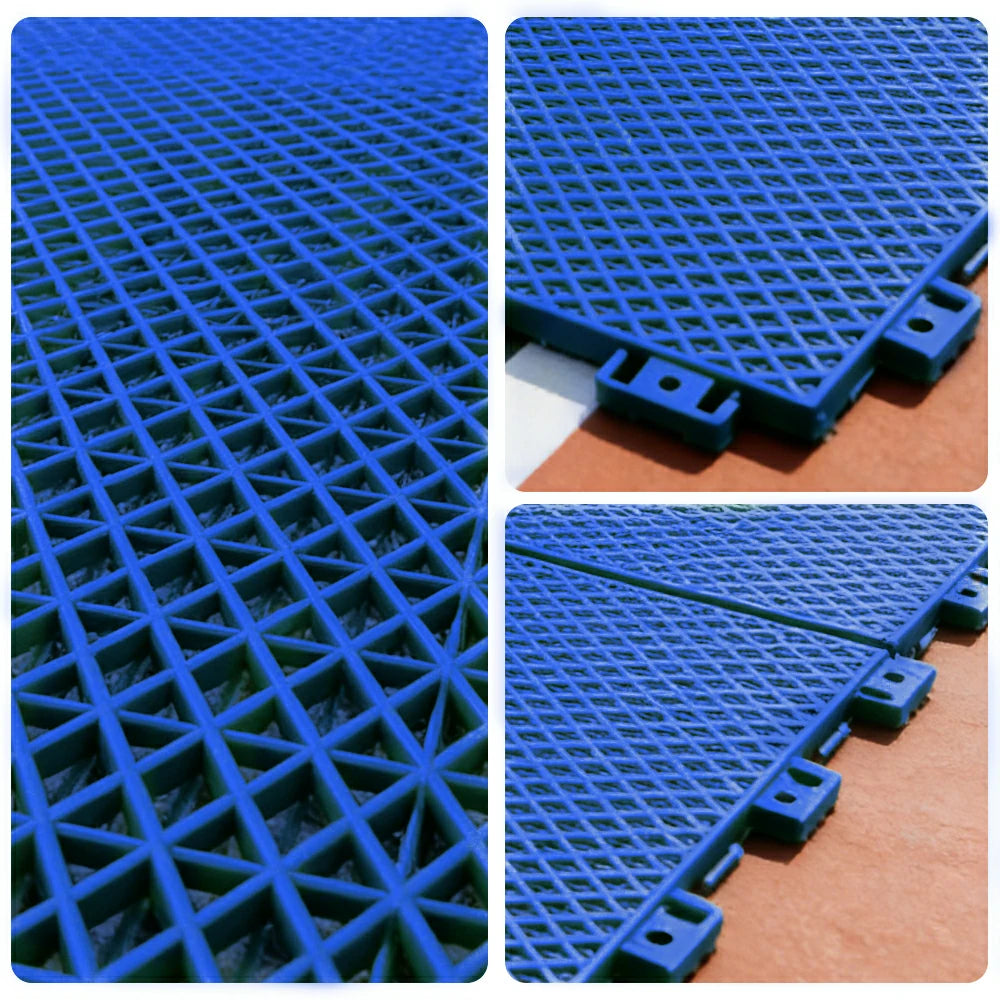 DUNK MASTER Interlocking Sports Floor Tiles - Double Layer Anti-Slip Basketball Court Flooring Modular Tiles 10/20/30 Square Meters - Royal Blue