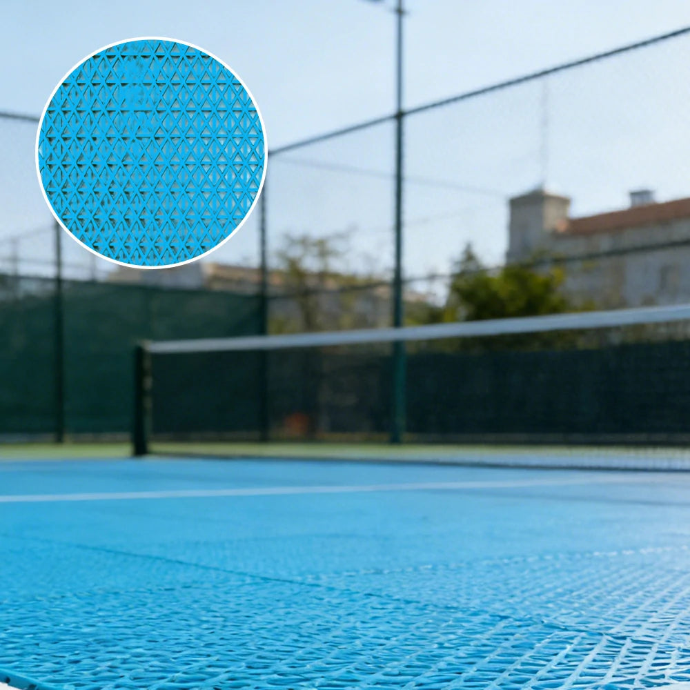 DUNK MASTER Interlocking Sports Floor Tiles - Double Layer Anti-Slip Basketball Court Flooring Modular Tiles 10/20/30 Square Meters - Blue