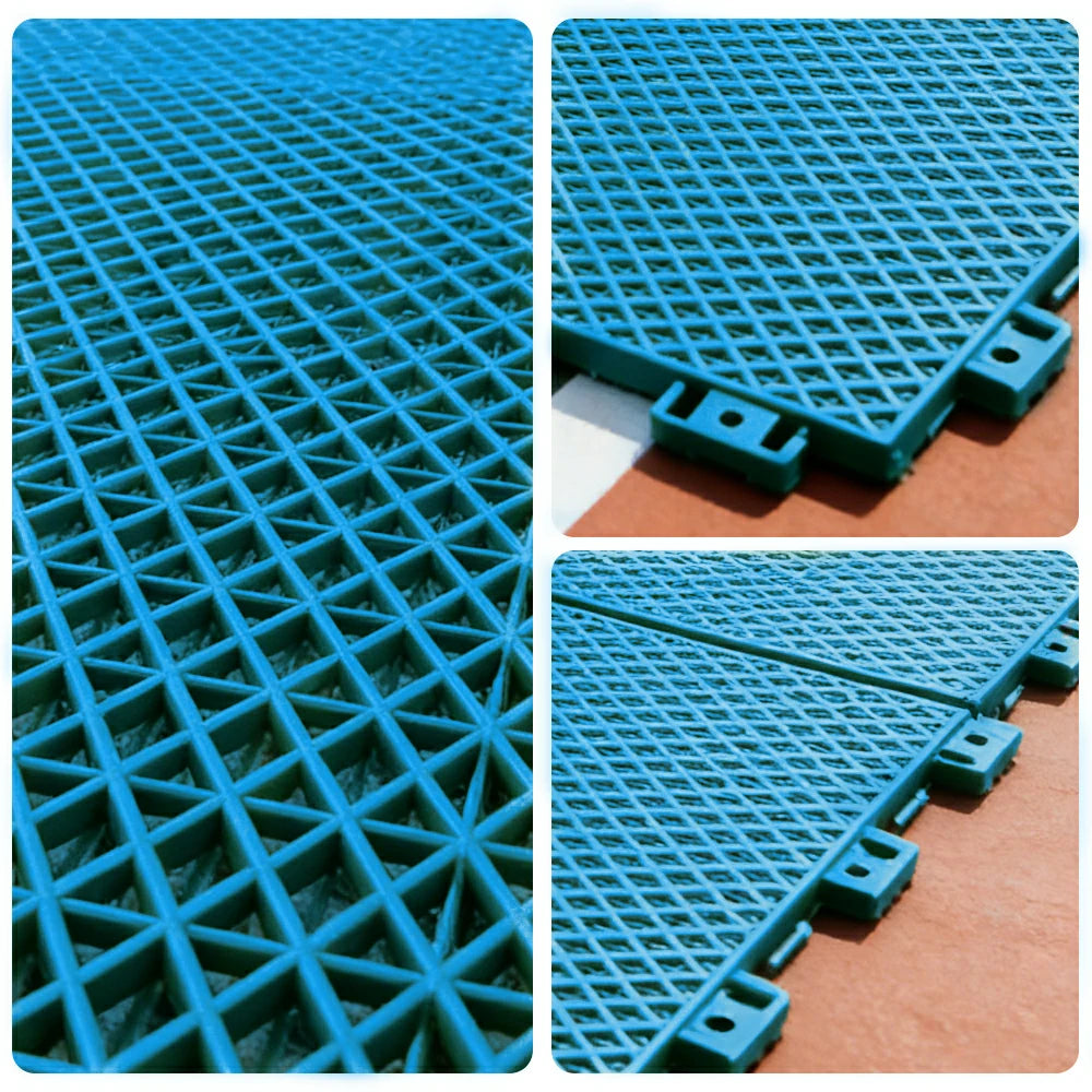DUNK MASTER Interlocking Sports Floor Tiles - Double Layer Anti-Slip Basketball Court Flooring Modular Tiles 10/20/30 Square Meters - Blue