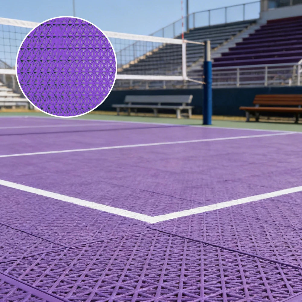 DUNK MASTER Interlocking Sports Floor Tiles - Double Layer Anti-Slip Basketball Court Flooring Modular Tiles 10/20/30 Square Meters - Purple