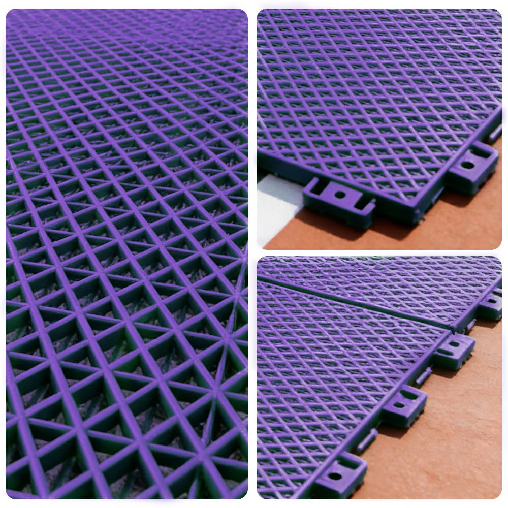 DUNK MASTER Interlocking Sports Floor Tiles - Double Layer Anti-Slip Basketball Court Flooring Modular Tiles 10/20/30 Square Meters - Purple