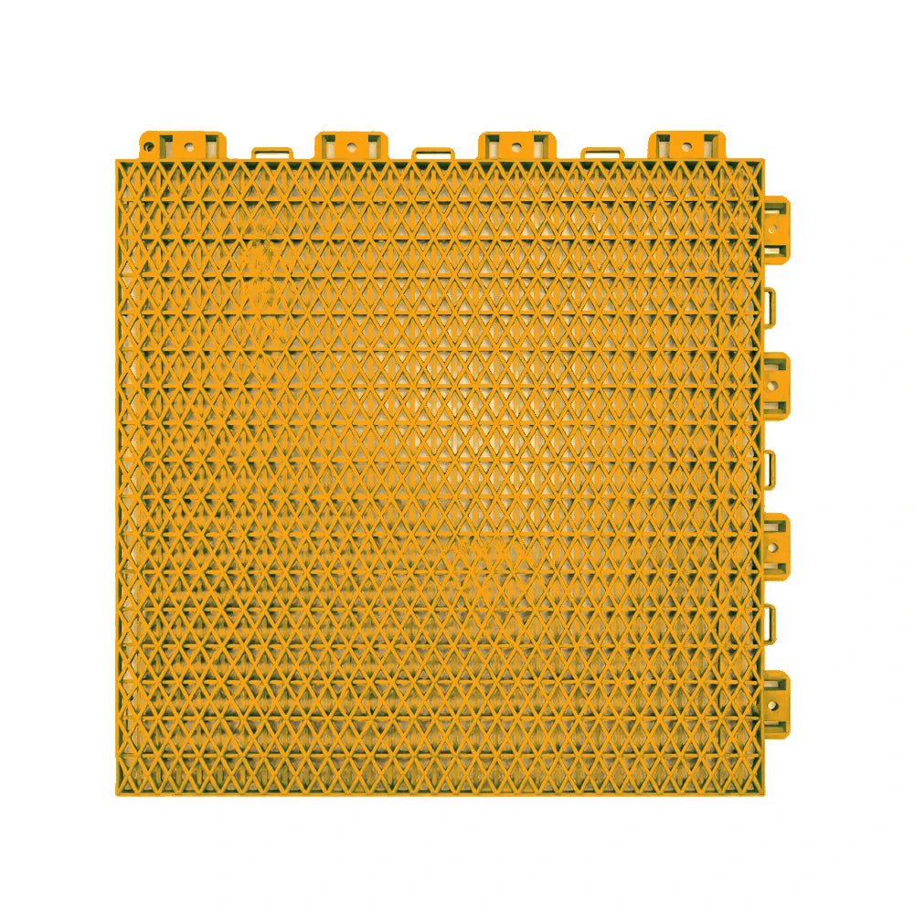DUNK MASTER Interlocking Sports Floor Tiles - Double Layer Anti-Slip Basketball Court Flooring Modular Tiles 10/20/30 Square Meters - Yellow
