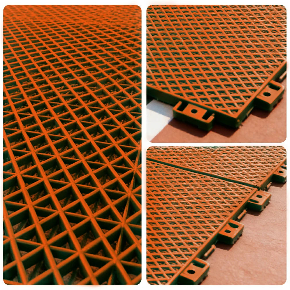 DUNK MASTER Interlocking Sports Floor Tiles - Double Layer Anti-Slip Basketball Court Flooring Modular Tiles 10/20/30 Square Meters - Orange