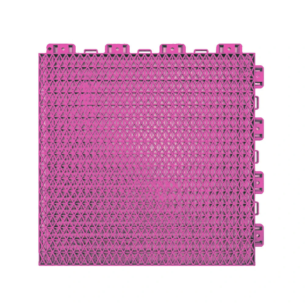 DUNK MASTER Interlocking Sports Floor Tiles - Double Layer Anti-Slip Basketball Court Flooring Modular Tiles 10/20/30 Square Meters - Pink