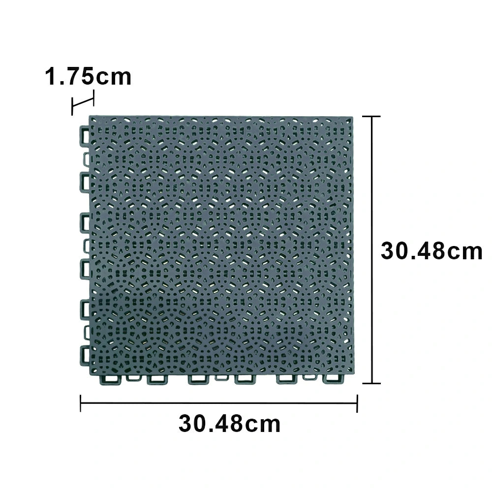 DUNK MASTER Interlocking Sports Floor Tiles - Anti-Slip Shock Absorbing Modular Court Flooring for Basketball Courts 10/20/30 Square Meters - Dark Grey