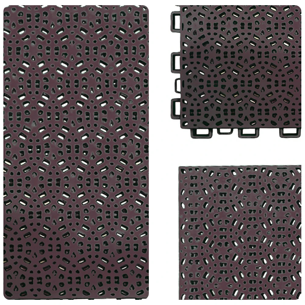 DUNK MASTER Interlocking Sports Floor Tiles - Anti-Slip Shock Absorbing Modular Court Flooring for Basketball Courts 10/20/30 Square Meters - Coffee