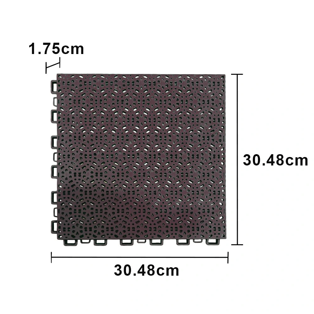 DUNK MASTER Interlocking Sports Floor Tiles - Anti-Slip Shock Absorbing Modular Court Flooring for Basketball Courts 10/20/30 Square Meters - Coffee