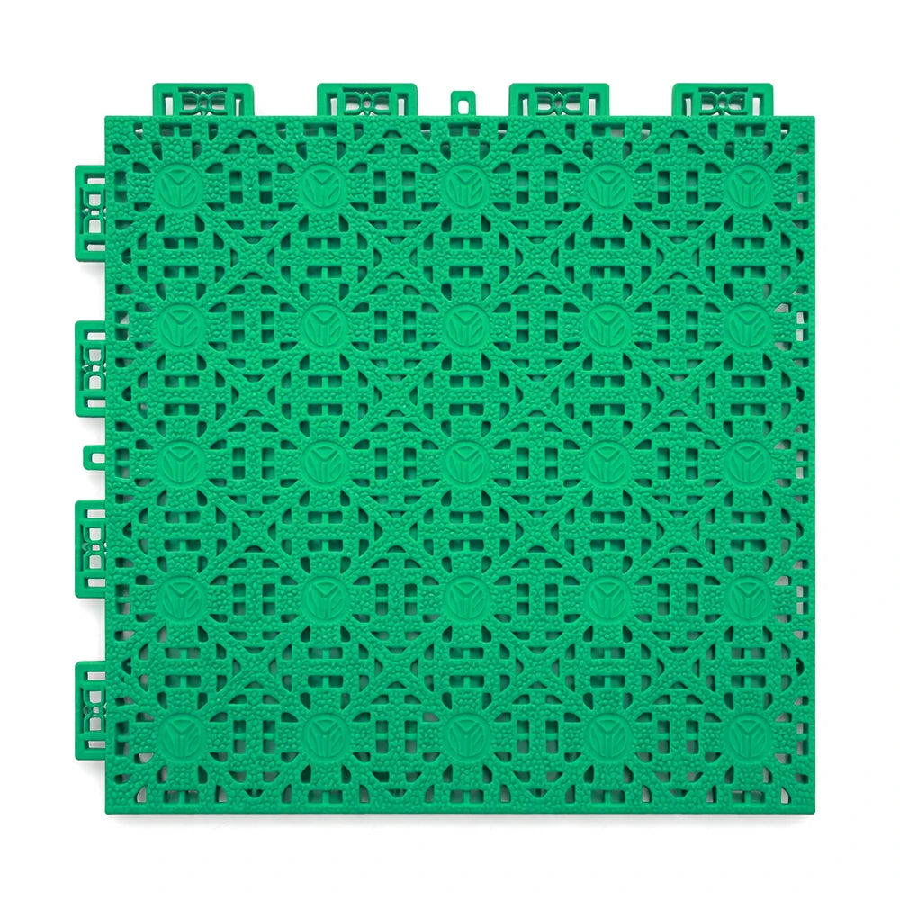 DUNK MASTER Interlocking Sports Floor Tiles - Anti-Slip Shock Absorbing Modular Court Flooring for Basketball Courts 10/20/30 Square Meters - Emerald Green