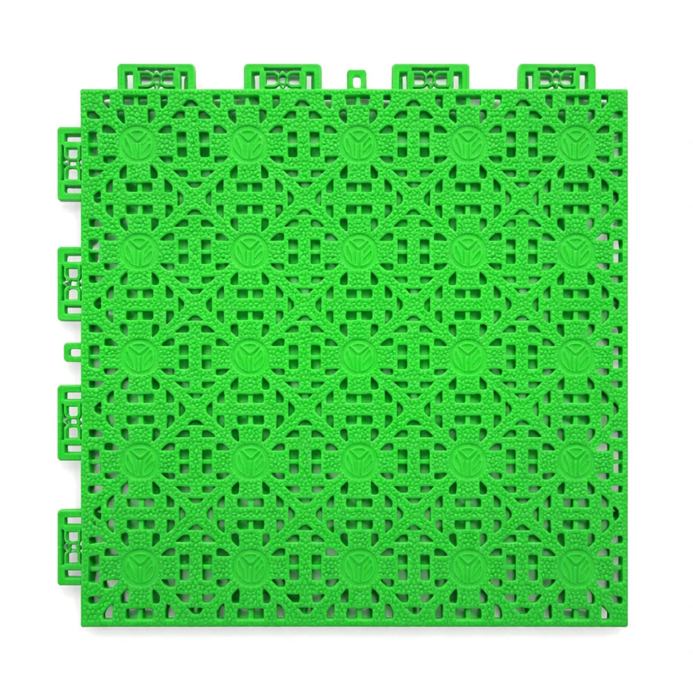 DUNK MASTER Interlocking Sports Floor Tiles - Anti-Slip Shock Absorbing Modular Court Flooring for Basketball Courts 10/20/30 Square Meters - Apple Green