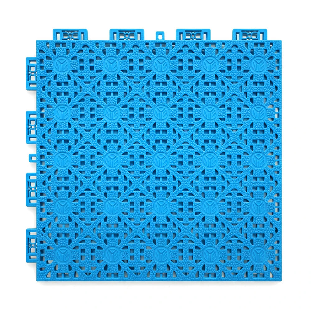 DUNK MASTER Interlocking Sports Floor Tiles - Anti-Slip Shock Absorbing Modular Court Flooring for Basketball Courts 10/20/30 Square Meters - Blue