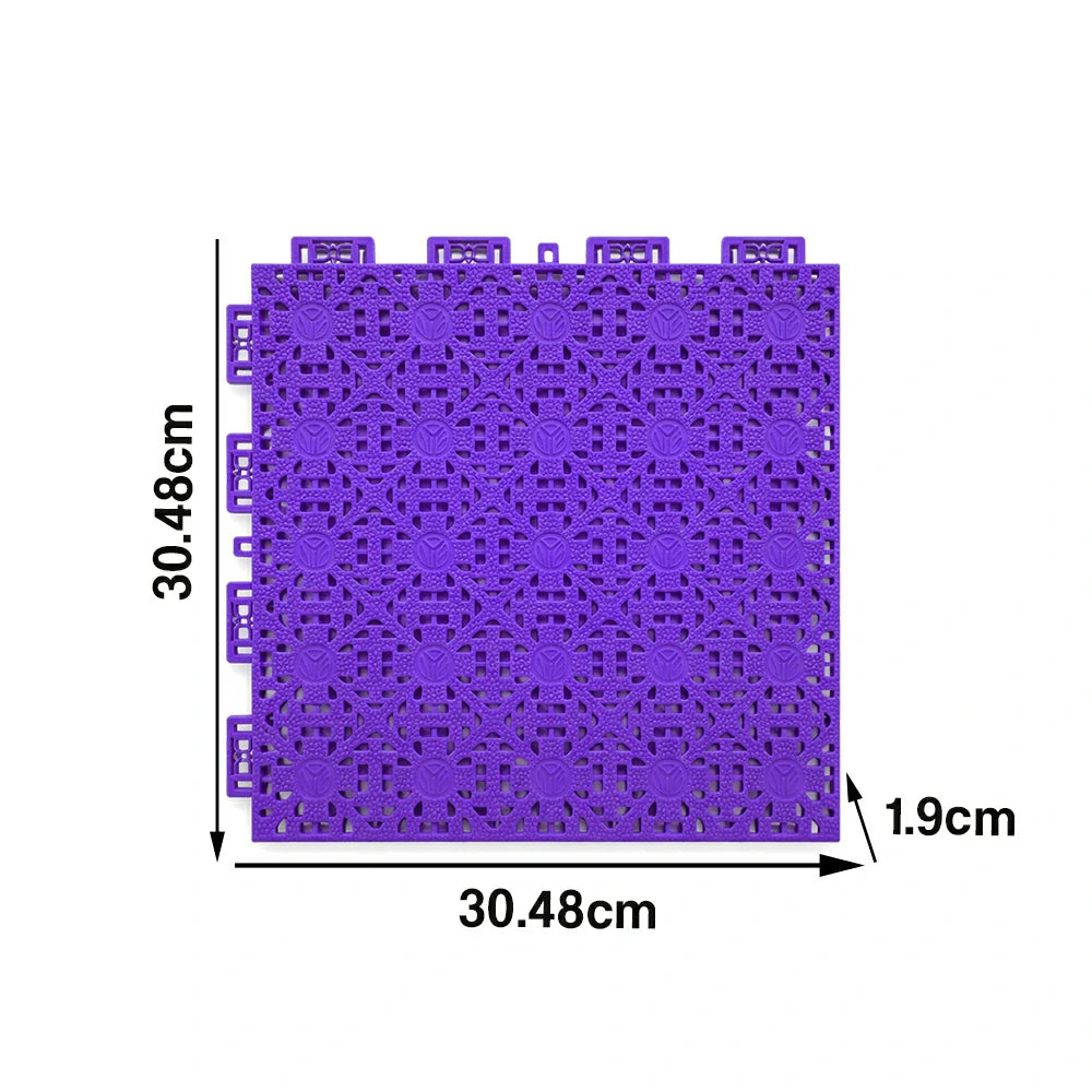 DUNK MASTER Interlocking Sports Floor Tiles - Anti-Slip Shock Absorbing Modular Court Flooring for Basketball Courts 10/20/30 Square Meters - Purple