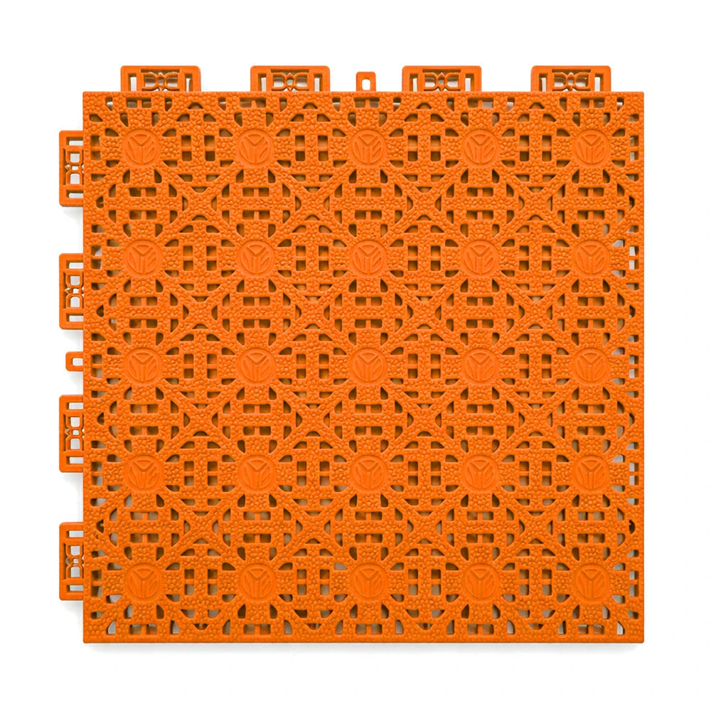 DUNK MASTER Interlocking Sports Floor Tiles - Anti-Slip Shock Absorbing Modular Court Flooring for Basketball Courts 10/20/30 Square Meters - Orange