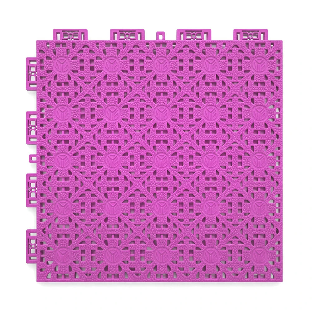 DUNK MASTER Interlocking Sports Floor Tiles - Anti-Slip Shock Absorbing Modular Court Flooring for Basketball Courts 10/20/30 Square Meters - Pink