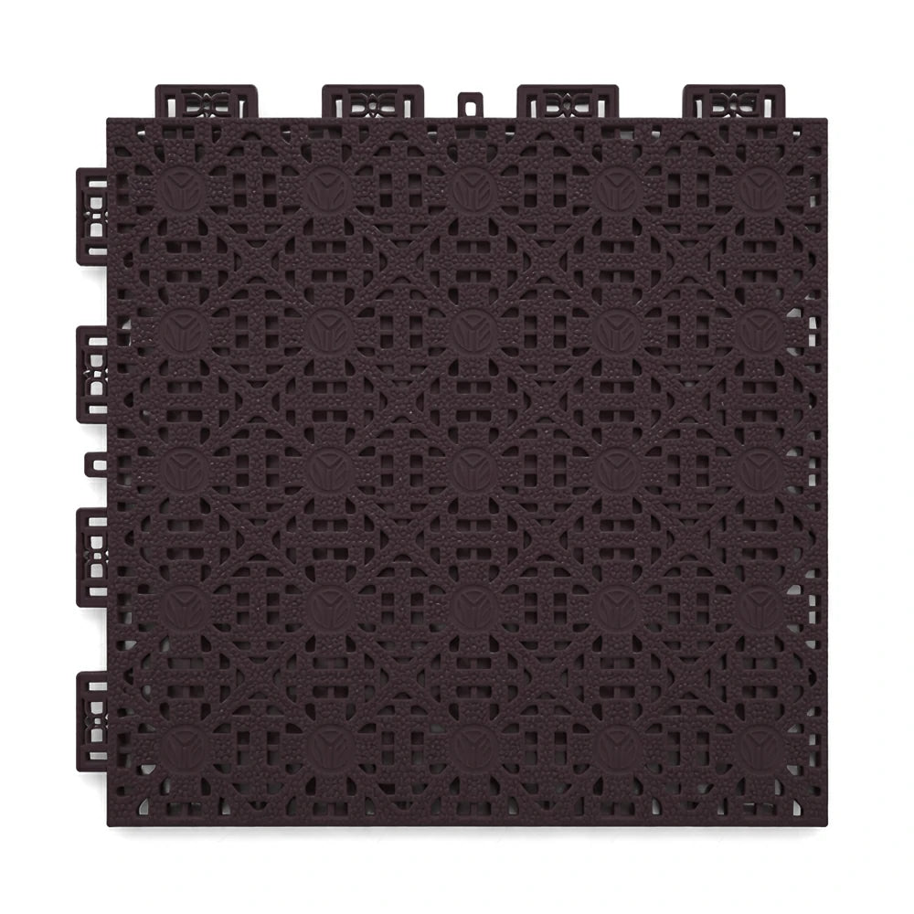 DUNK MASTER Interlocking Sports Floor Tiles - Anti-Slip Shock Absorbing Modular Court Flooring for Basketball Courts 10/20/30 Square Meters - Coffee