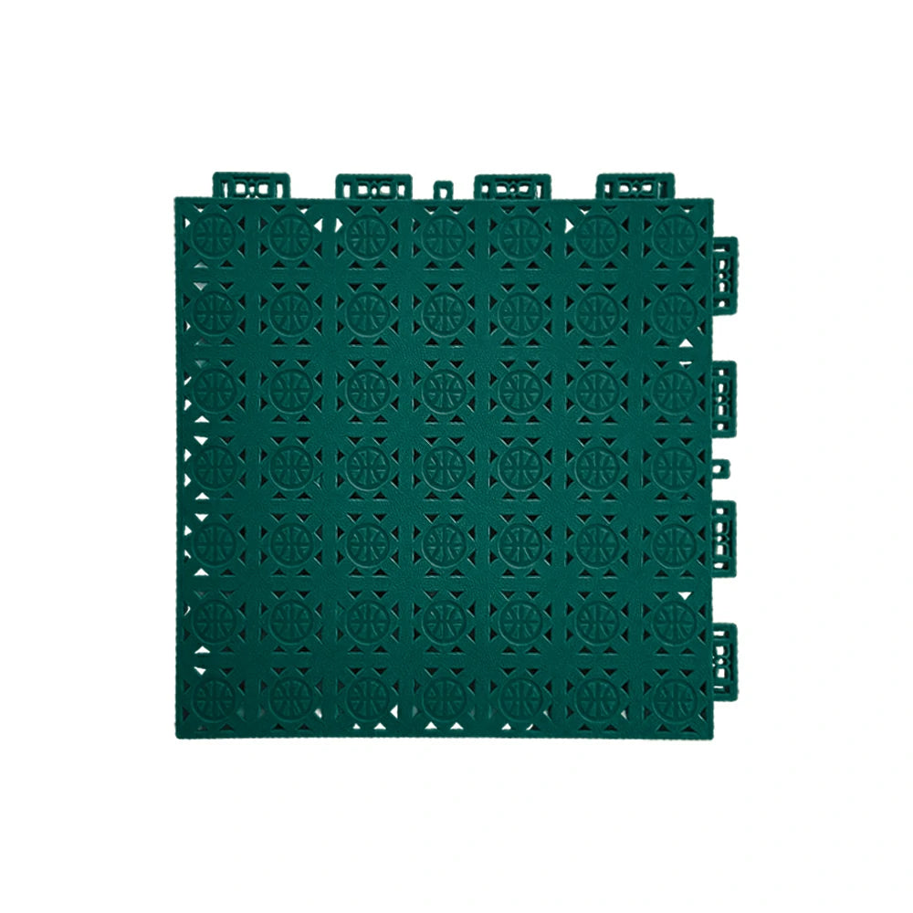 DUNK MASTER Interlocking Sports Floor Tiles - Anti-Slip Shock Absorbing Modular Court Flooring 10/20/30 Square Meters Basketball Court Outdoor Use - Dark Green