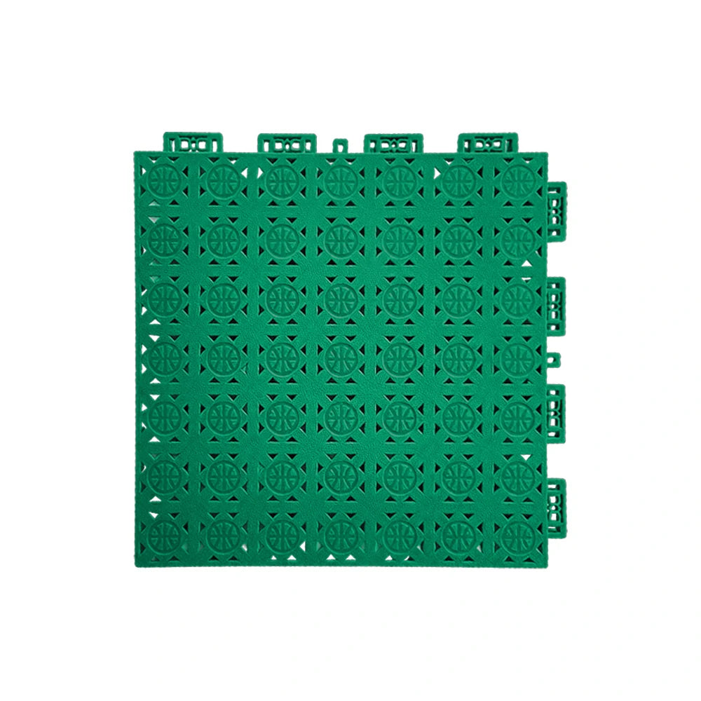 DUNK MASTER Interlocking Sports Floor Tiles - Anti-Slip Shock Absorbing Modular Court Flooring 10/20/30 Square Meters Basketball Court Outdoor Use - Grass Green