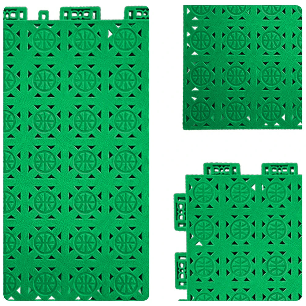 DUNK MASTER Interlocking Sports Floor Tiles - Anti-Slip Shock Absorbing Modular Court Flooring 10/20/30  Square Meters Basketball Court Outdoor Use - Emerald Green