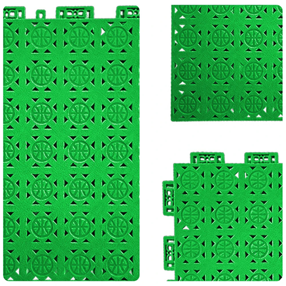 DUNK MASTER Interlocking Sports Floor Tiles - Anti-Slip Shock Absorbing Modular Court Flooring 10/20/30  Square Meters Basketball Court Outdoor Use - Apple Green