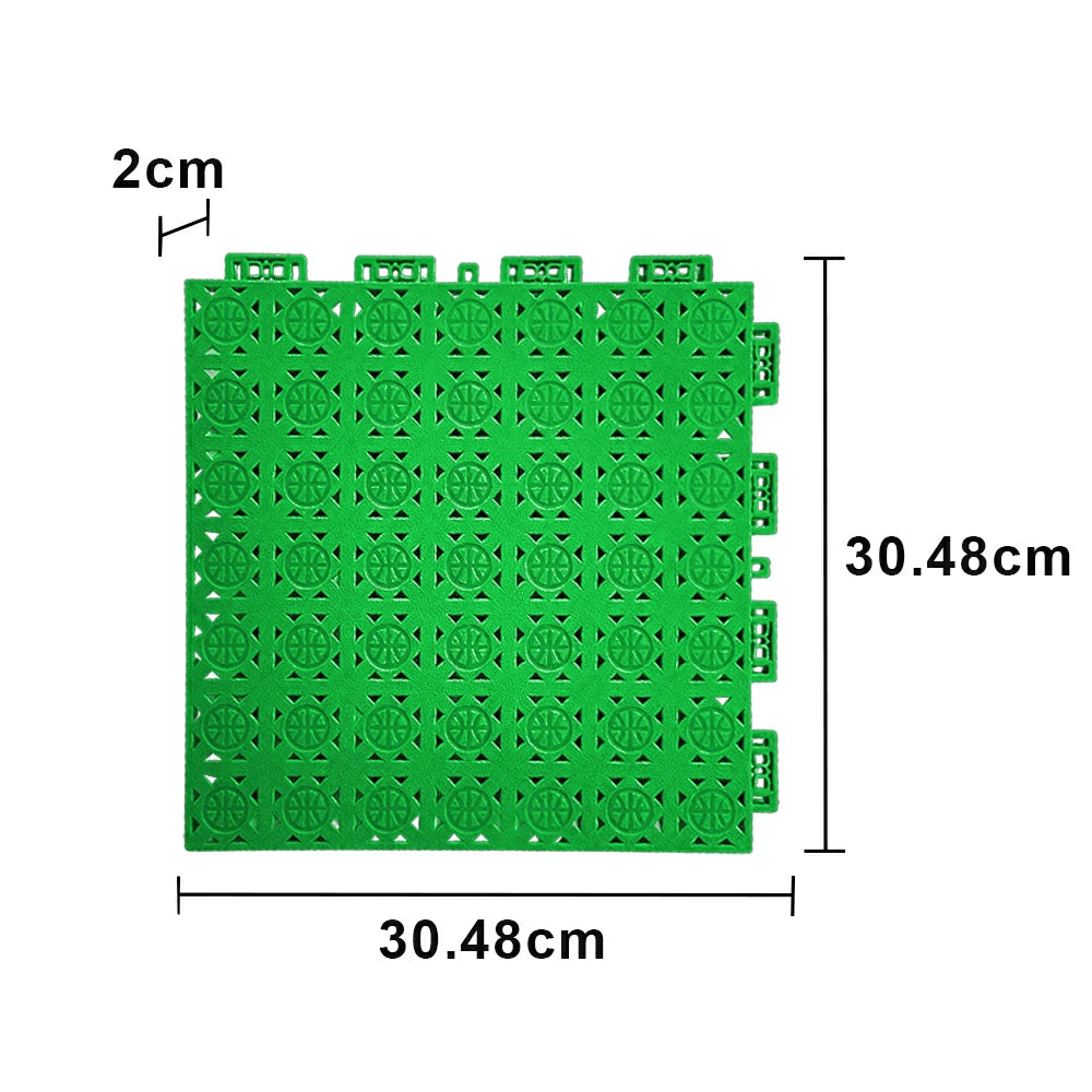 DUNK MASTER Interlocking Sports Floor Tiles - Anti-Slip Shock Absorbing Modular Court Flooring 10/20/30  Square Meters Basketball Court Outdoor Use - Apple Green