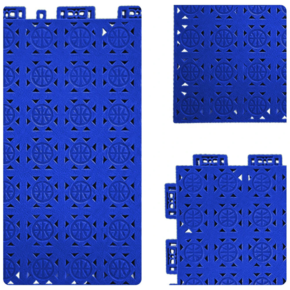 DUNK MASTER Interlocking Sports Floor Tiles - Anti-Slip Shock Absorbing Modular Court Flooring 10/20/30  Square Meters Basketball Court Outdoor Use - Royal Blue