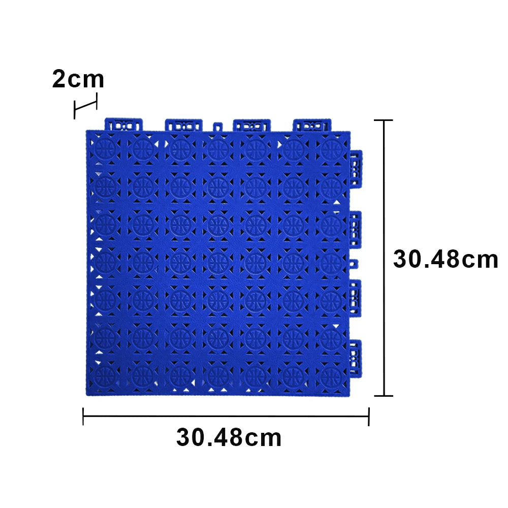 DUNK MASTER Interlocking Sports Floor Tiles - Anti-Slip Shock Absorbing Modular Court Flooring 10/20/30  Square Meters Basketball Court Outdoor Use - Royal Blue