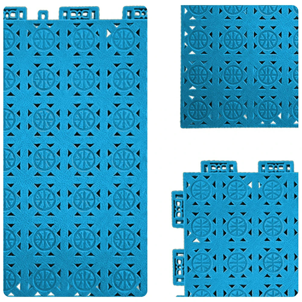 DUNK MASTER Interlocking Sports Floor Tiles - Anti-Slip Shock Absorbing Modular Court Flooring 10/20/30  Square Meters Basketball Court Outdoor Use - Blue