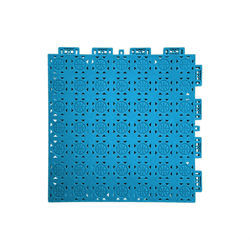 DUNK MASTER Interlocking Sports Floor Tiles - Anti-Slip Shock Absorbing Modular Court Flooring 10/20/30  Square Meters Basketball Court Outdoor Use - Blue