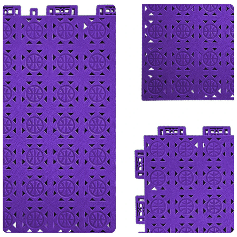 DUNK MASTER Interlocking Sports Floor Tiles - Anti-Slip Shock Absorbing Modular Court Flooring 10/20/30  Square Meters Basketball Court Outdoor Use - Purple
