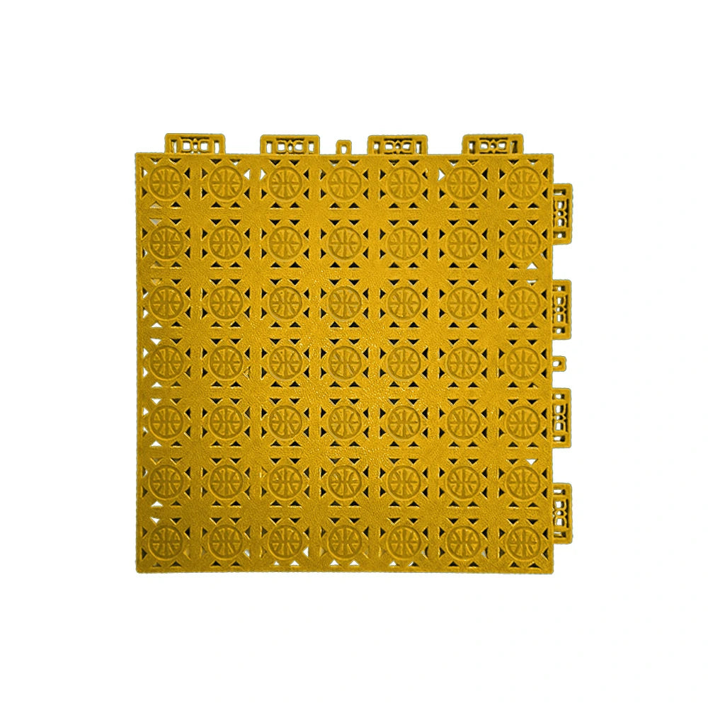 DUNK MASTER Interlocking Sports Floor Tiles - Anti-Slip Shock Absorbing Modular Court Flooring 10/20/30  Square Meters Basketball Court Outdoor Use - Yellow