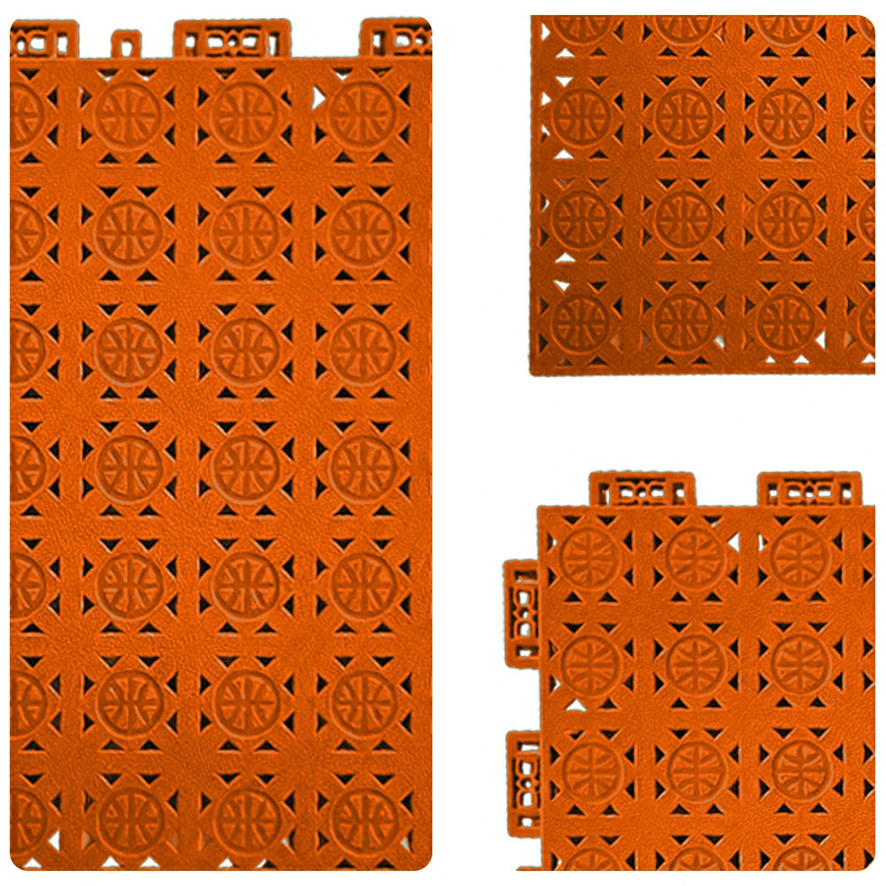 DUNK MASTER Interlocking Sports Floor Tiles - Anti-Slip Shock Absorbing Modular Court Flooring 10/20/30  Square Meters Basketball Court Outdoor Use - Orange