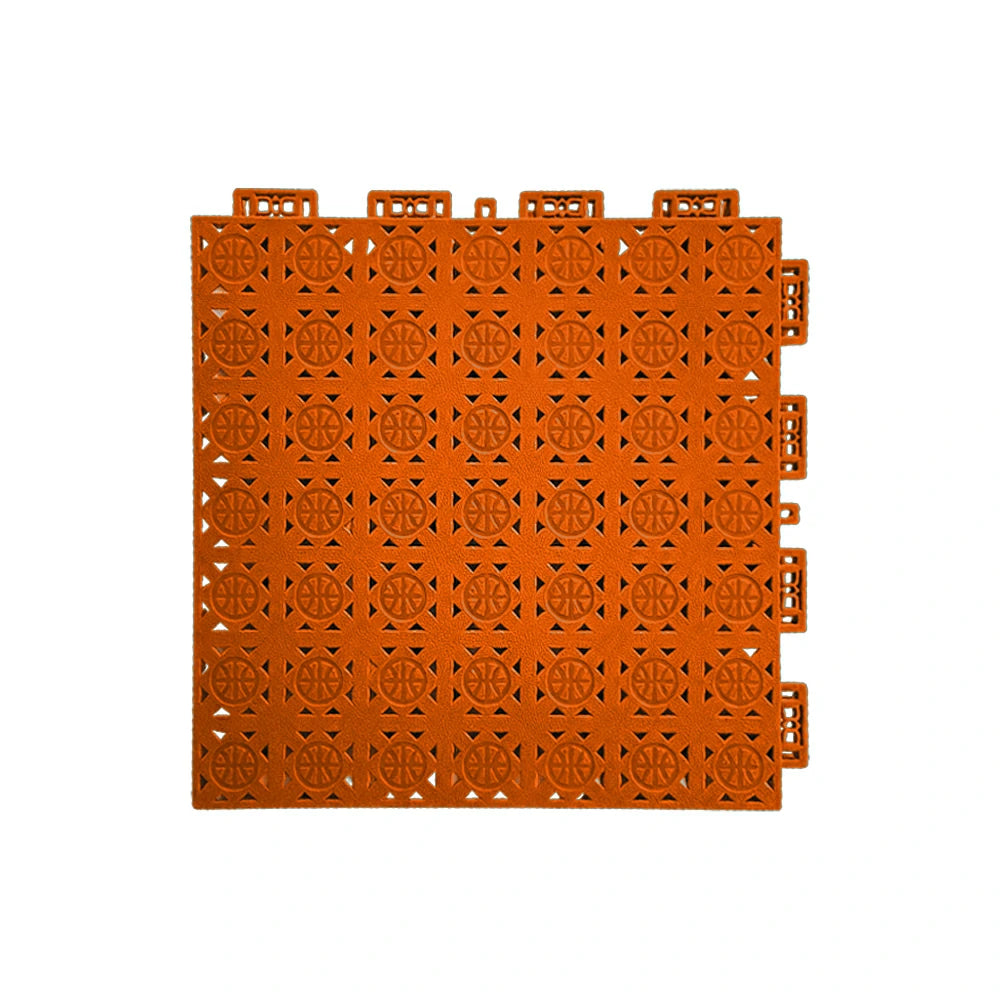DUNK MASTER Interlocking Sports Floor Tiles - Anti-Slip Shock Absorbing Modular Court Flooring 10/20/30  Square Meters Basketball Court Outdoor Use - Orange