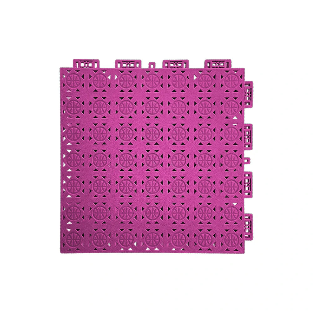 DUNK MASTER Interlocking Sports Floor Tiles - Anti-Slip Shock Absorbing Modular Court Flooring 10/20/30  Square Meters Basketball Court Outdoor Use - Pink