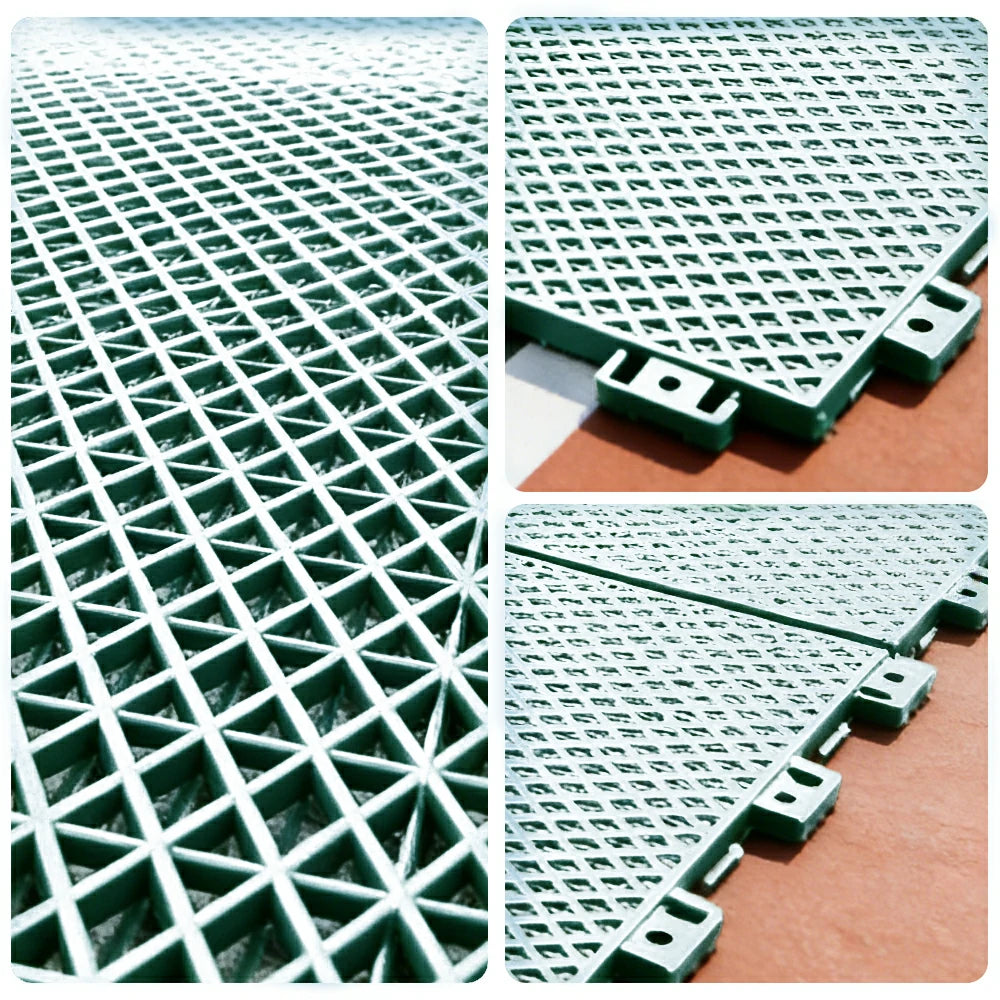 DUNK MASTER Interlocking Sports Floor Tiles - Double Layer Anti-Slip Basketball Court Flooring Modular Tiles 10/20/30 Square Meters - White