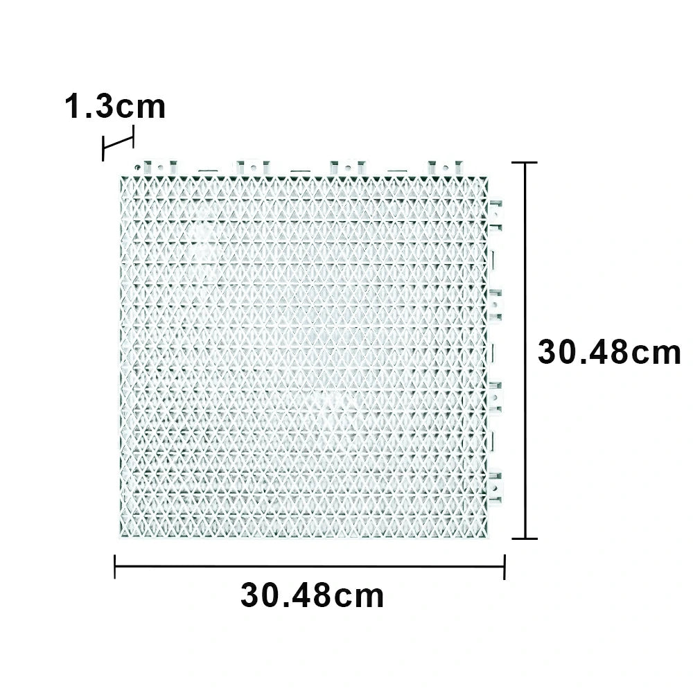 DUNK MASTER Interlocking Sports Floor Tiles - Double Layer Anti-Slip Basketball Court Flooring Modular Tiles 10/20/30 Square Meters - White