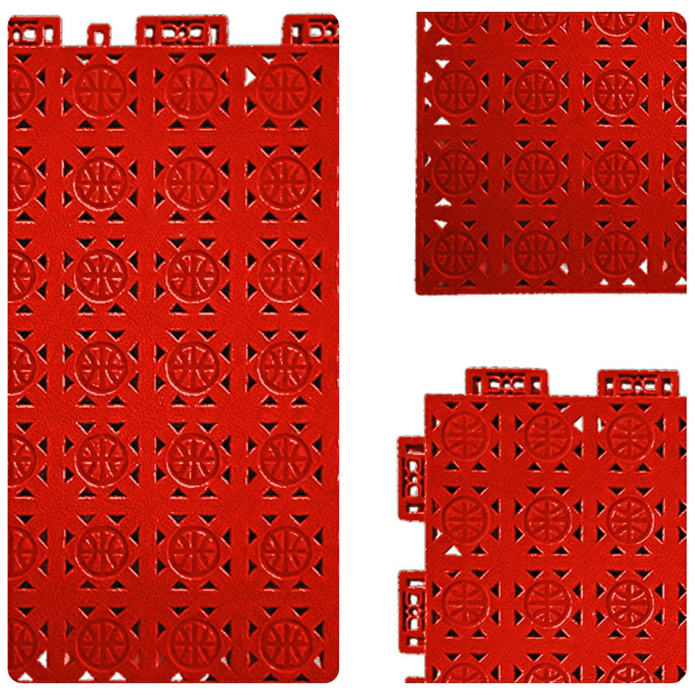 DUNK MASTER Interlocking Sports Floor Tiles - Anti-Slip Shock Absorbing Modular Court Flooring 10/20/30  Square Meters Basketball Court Outdoor Use - Pink