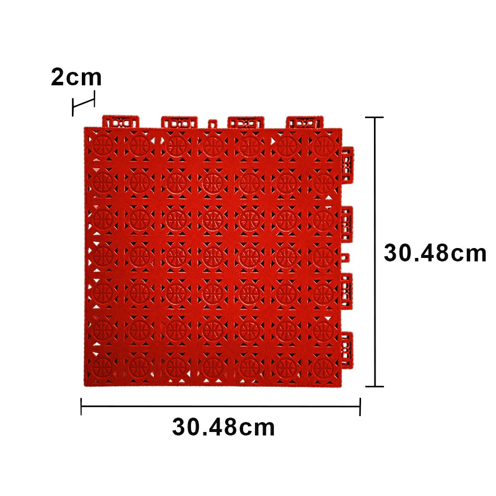 DUNK MASTER Interlocking Sports Floor Tiles - Anti-Slip Shock Absorbing Modular Court Flooring 10/20/30  Square Meters Basketball Court Outdoor Use - Pink