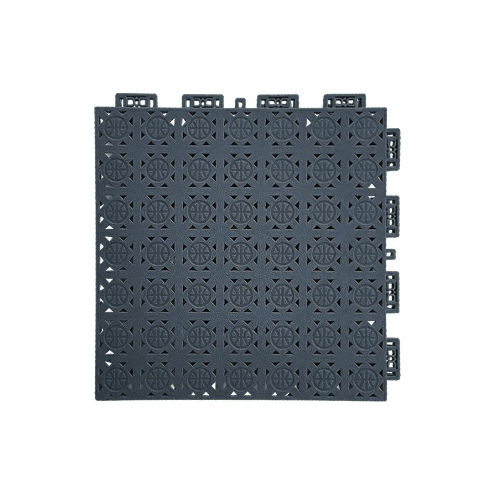 DUNK MASTER Interlocking Sports Floor Tiles - Anti-Slip Shock Absorbing Modular Court Flooring 10/20/30  Square Meters Basketball Court Outdoor Use - Drak Grey