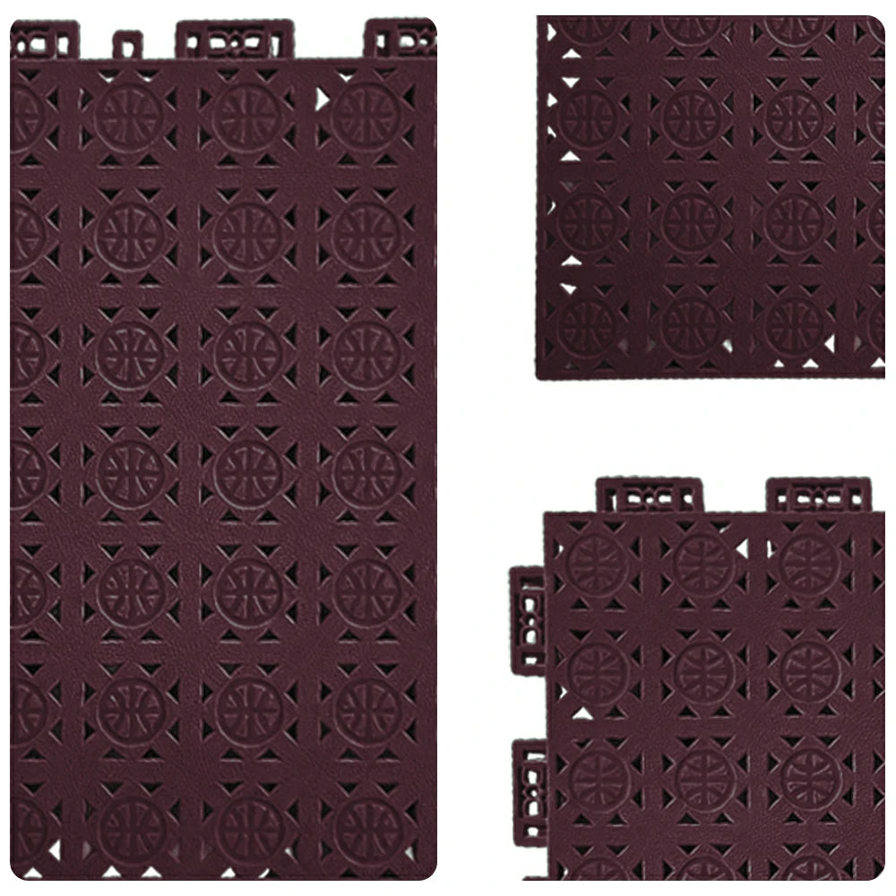 DUNK MASTER Interlocking Sports Floor Tiles - Anti-Slip Shock Absorbing Modular Court Flooring 10/20/30  Square Meters Basketball Court Outdoor Use - Coffee