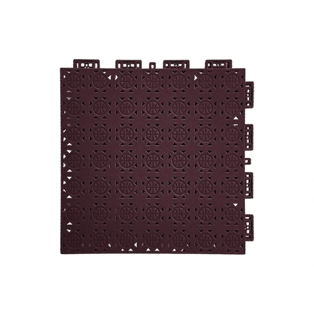 DUNK MASTER Interlocking Sports Floor Tiles - Anti-Slip Shock Absorbing Modular Court Flooring 10/20/30  Square Meters Basketball Court Outdoor Use - Coffee