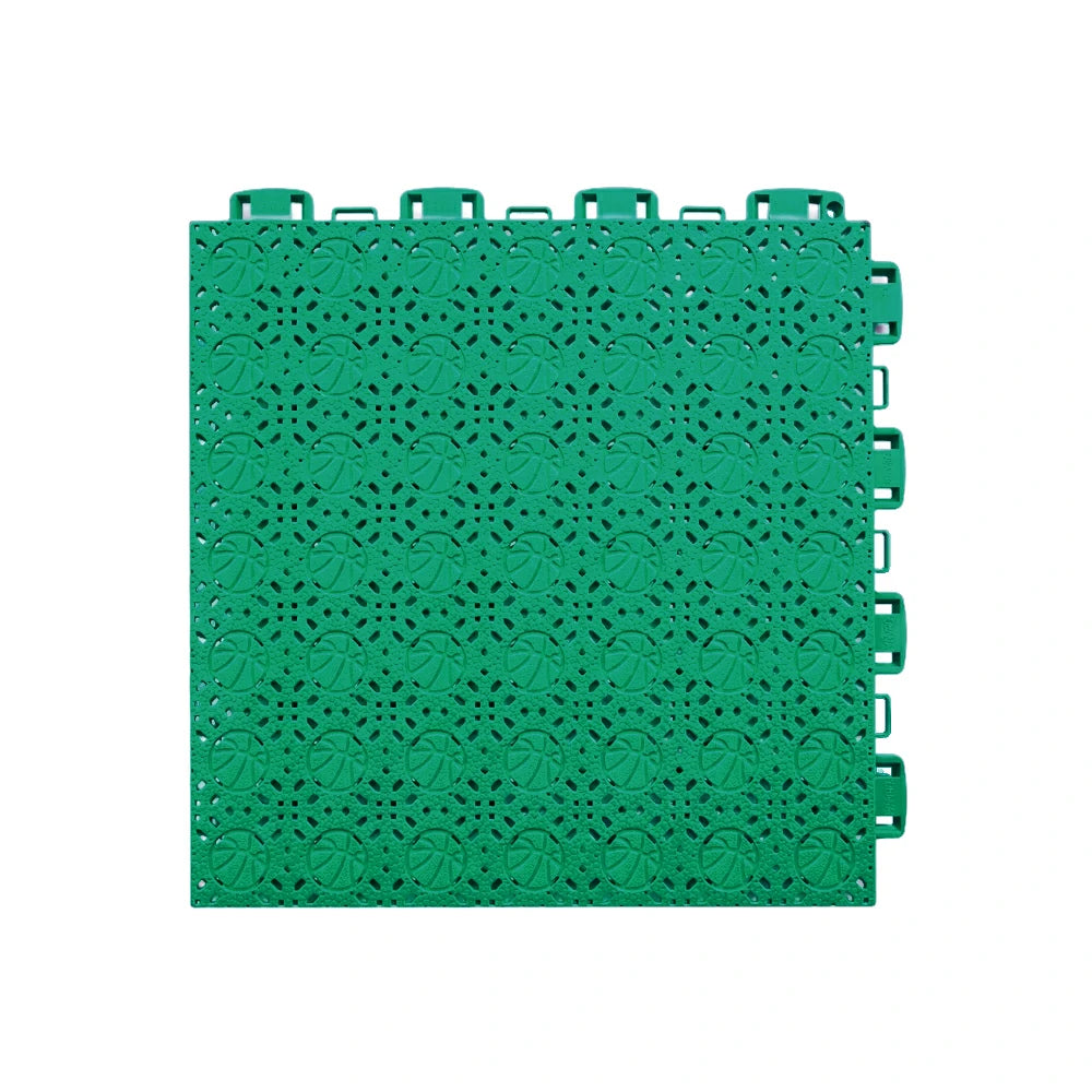 DUNK MASTER Interlocking Sports Floor Tiles - Anti-Slip Shock Absorbing Modular Court Flooring 10/20/30  Square Meters Basketball Court Outdoor Use - Grass Green