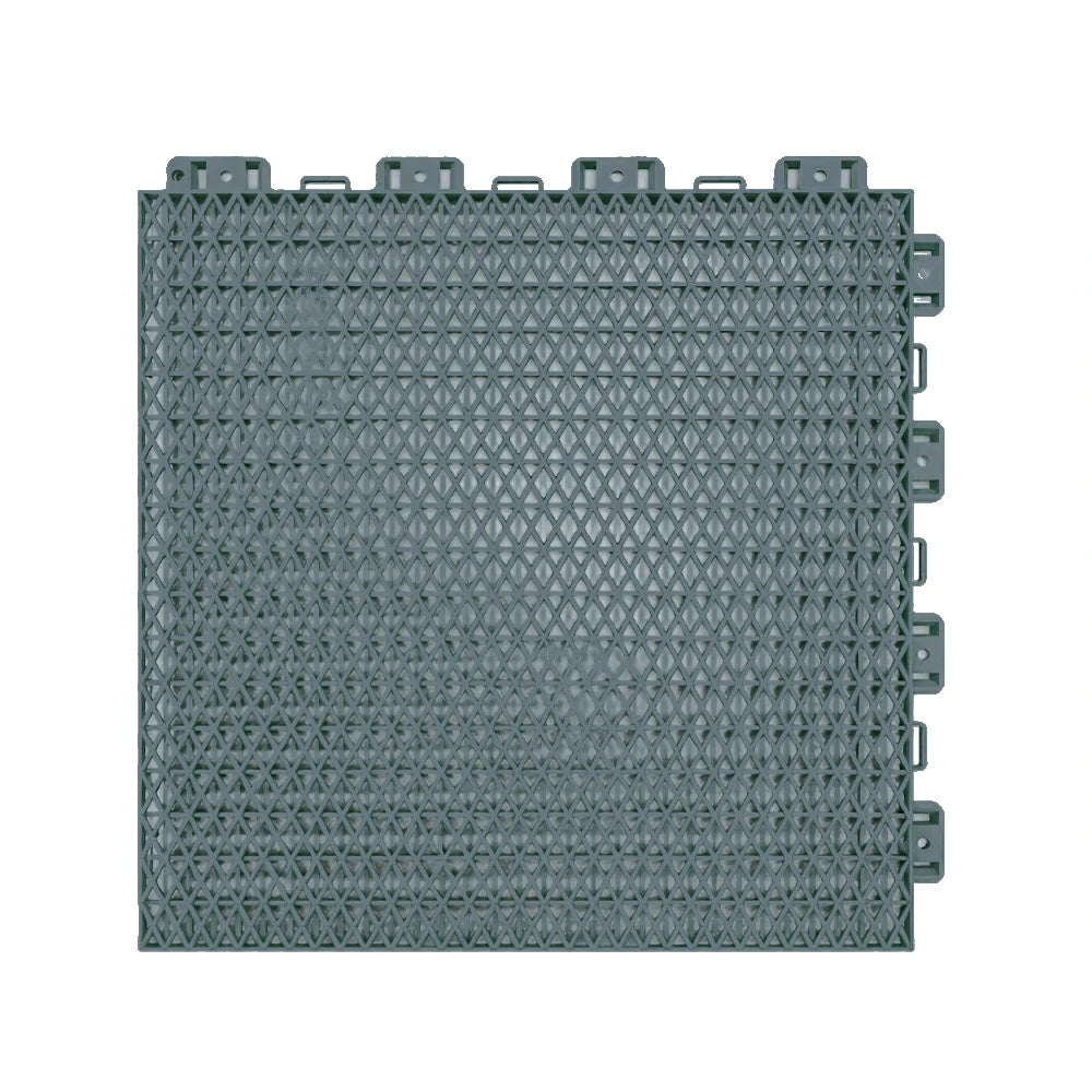 DUNK MASTER Interlocking Sports Floor Tiles - Double Layer Anti-Slip Basketball Court Flooring Modular Tiles 10/20/30 Square Meters - Light Grey