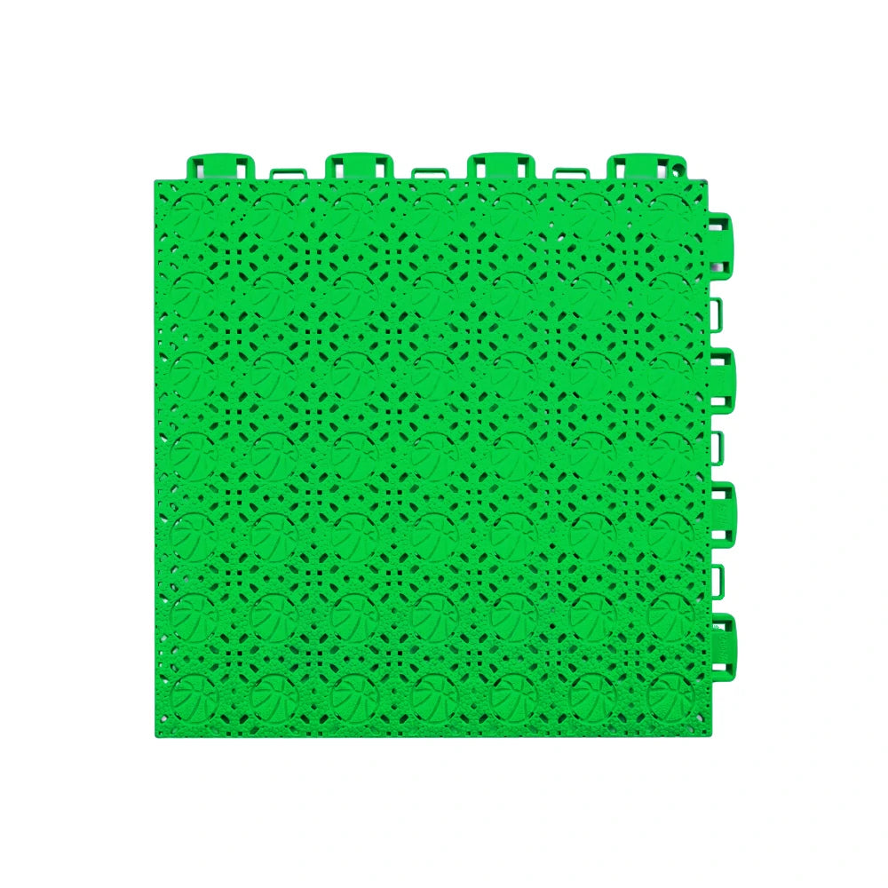 DUNK MASTER Interlocking Sports Floor Tiles - Anti-Slip Shock Absorbing Modular Court Flooring 10/20/30  Square Meters Basketball Court Outdoor Use - Apple Green
