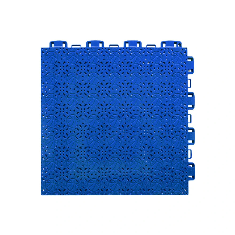 DUNK MASTER Interlocking Sports Floor Tiles - Anti-Slip Shock Absorbing Modular Court Flooring 10/20/30  Square Meters Basketball Court Outdoor Use - Royal Blue