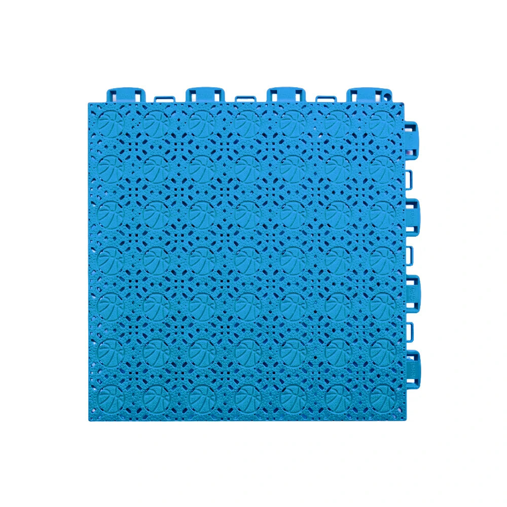 DUNK MASTER Interlocking Sports Floor Tiles - Anti-Slip Shock Absorbing Modular Court Flooring 10/20/30  Square Meters Basketball Court Outdoor Use - Blue