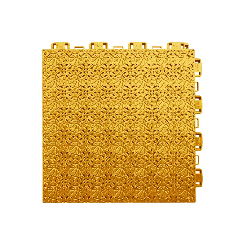 DUNK MASTER Interlocking Sports Floor Tiles - Anti-Slip Shock Absorbing Modular Court Flooring 10/20/30  Square Meters Basketball Court Outdoor Use - Yellow