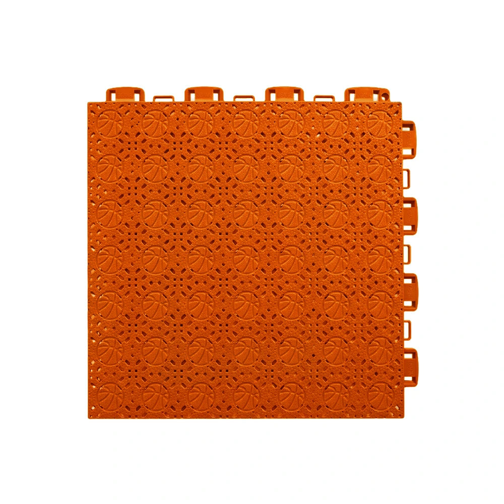 DUNK MASTER Interlocking Sports Floor Tiles - Anti-Slip Shock Absorbing Modular Court Flooring 10/20/30  Square Meters Basketball Court Outdoor Use - Orange