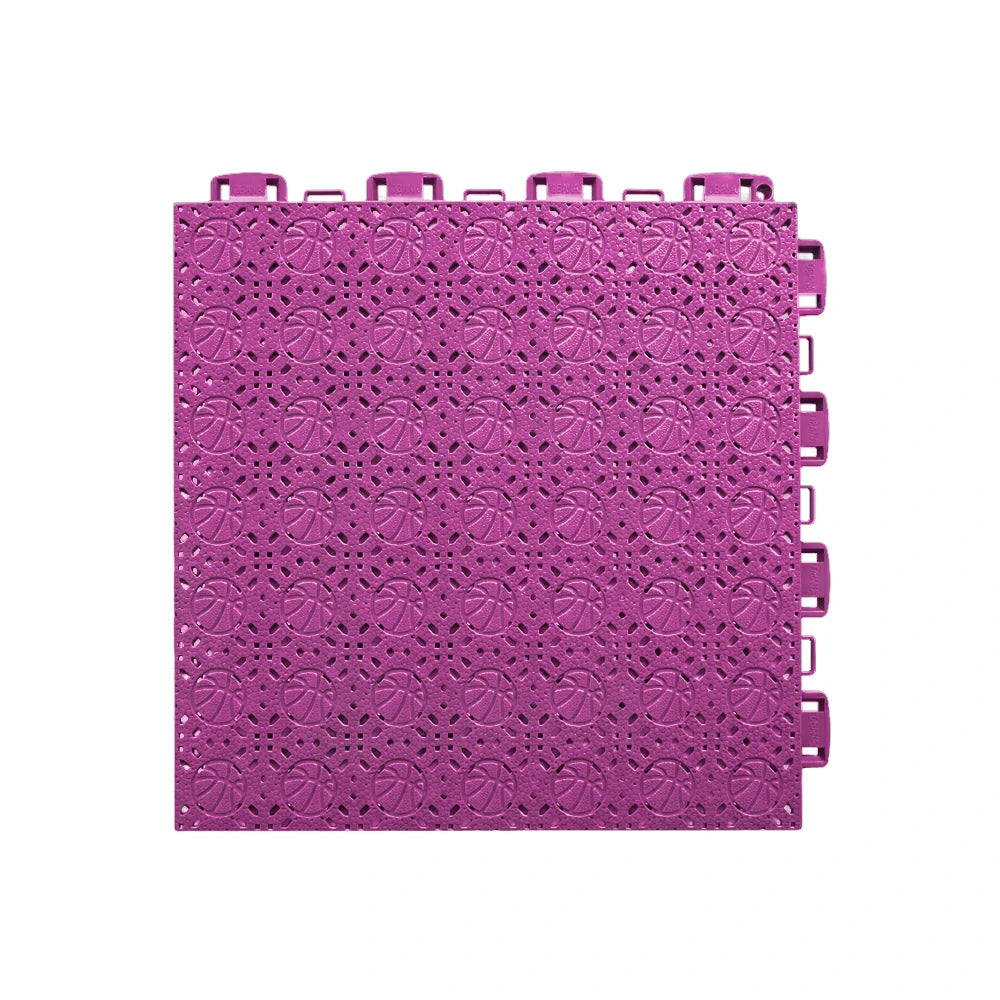 DUNK MASTER Interlocking Sports Floor Tiles - Anti-Slip Shock Absorbing Modular Court Flooring 10/20/30  Square Meters Basketball Court Outdoor Use - Pink