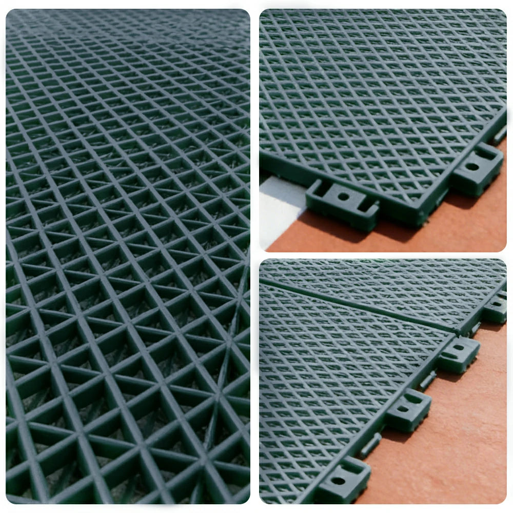 DUNK MASTER Interlocking Sports Floor Tiles - Double Layer Anti-Slip Basketball Court Flooring Modular Tiles 10/20/30 Square Meters - Dark Grey